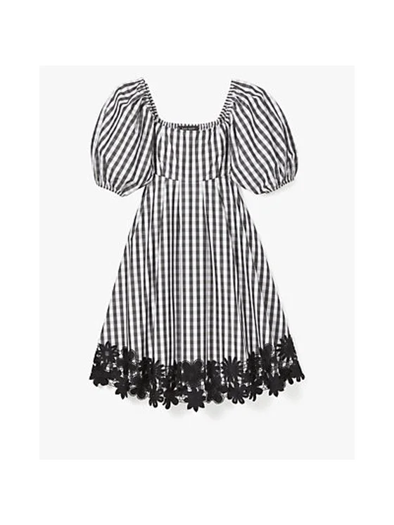 Spring Gingham Puff Sleeve Dress