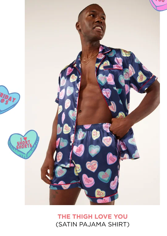 Satin Pajama Shirt: The Thigh Love You