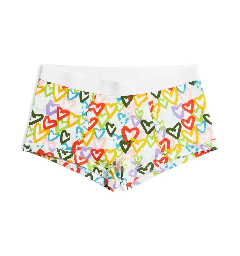 Image of Boy Shorts - Throwback Rainbow Hearts