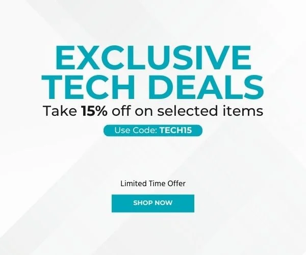 Exclusive Tech Deals Take 15% off on selected items Use Code: TECH15 Limited Time Offer Shop Now