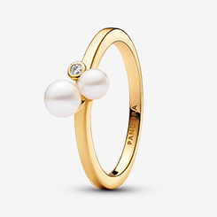 Duo Treated Freshwater Cultured Pearls Ring