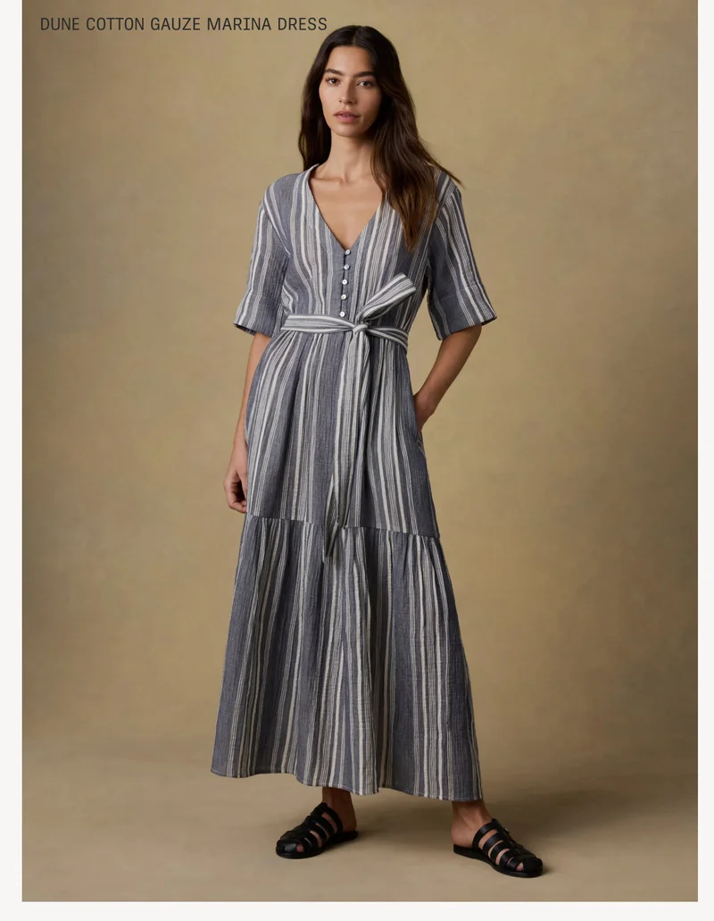 Dune Cotton Gauze Marina Dress