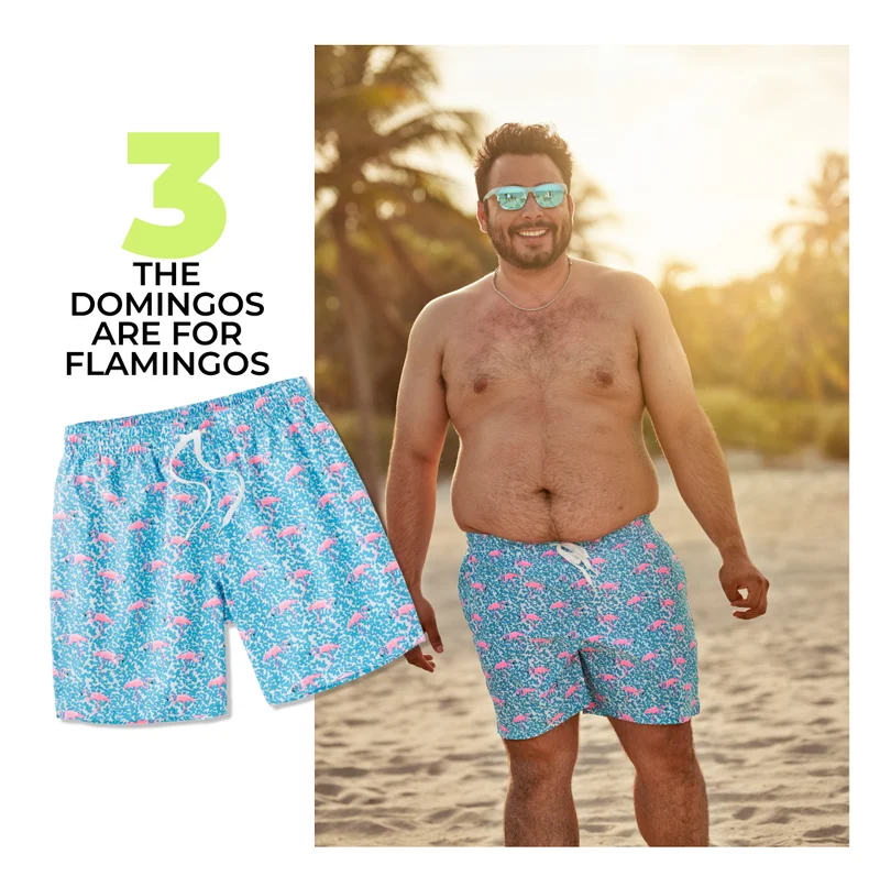 Classic Swim Trunk: The Domingos Are For Flamingos 5.5"