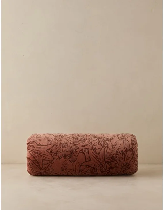 Sandell Velvet Pillow-Rouge / Bolster / With Insert