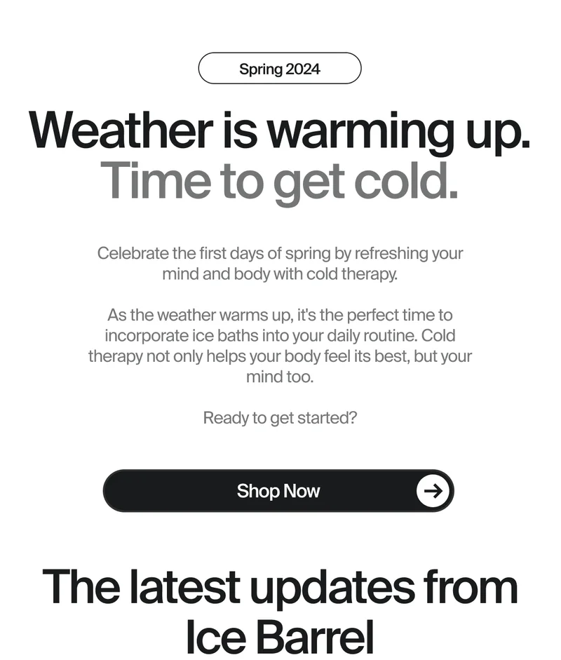 Weather is warming up. Time to get cold