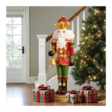 LuxenHome 4ft Lighted Nutcracker Bugling Soldier, Xmas Decor