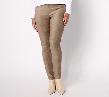 NYDJ Suede Pull On Basic Leggings -Saddlewood