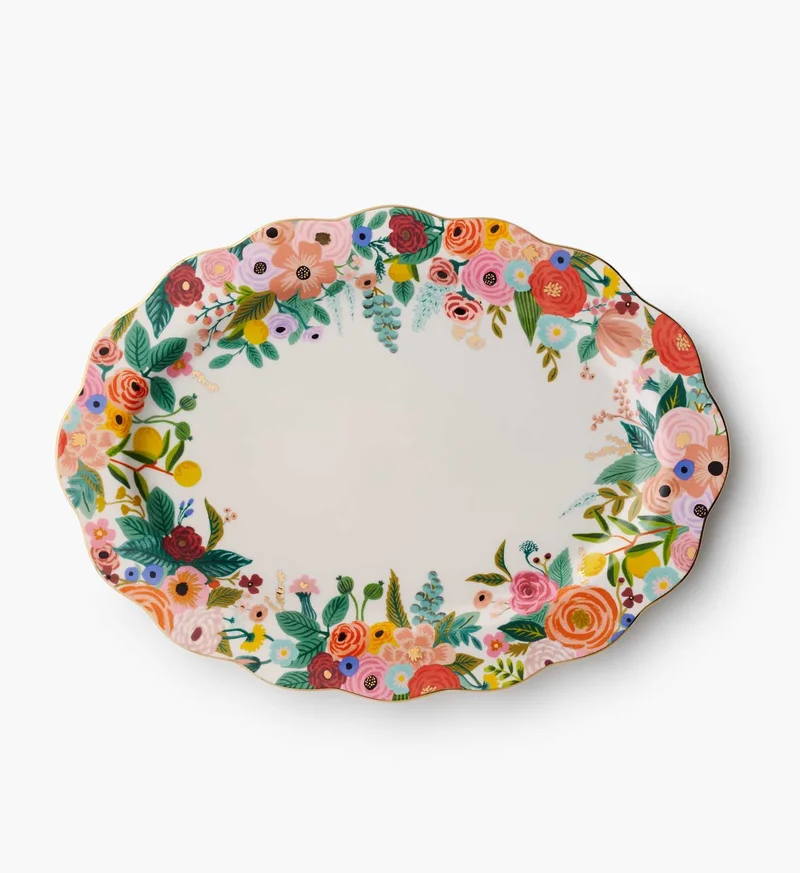 Image of Large Porcelain Serving Platter - Garden Party