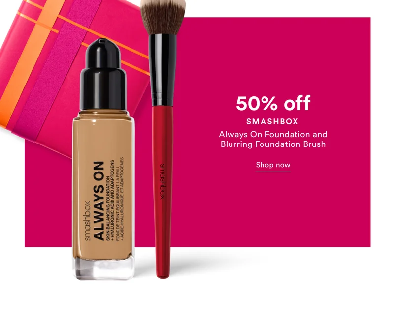 50% off | Smashbox | Always On Foundation and Blurring Foundation Brush | Shop now
