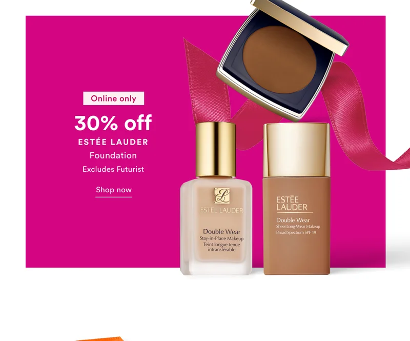 30% off | Estée Lauder | Online Only | Foundation | Excludes Futurist | Shop now