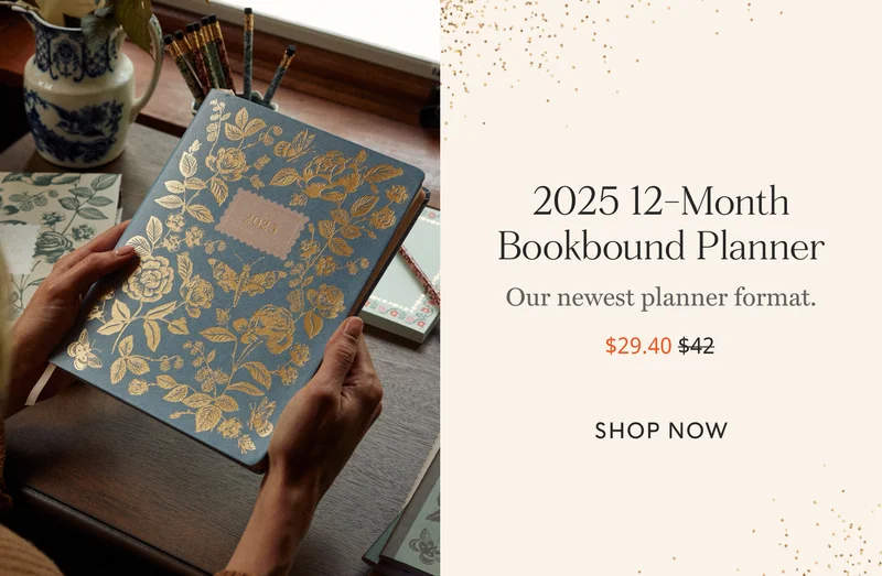2025 12- Month Bookbound Planner our newst planner format. SHOP NOW