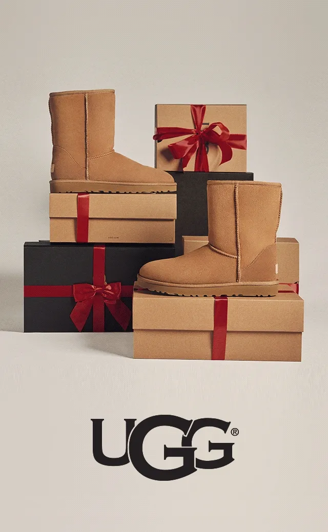 UGG boots and gift boxes.