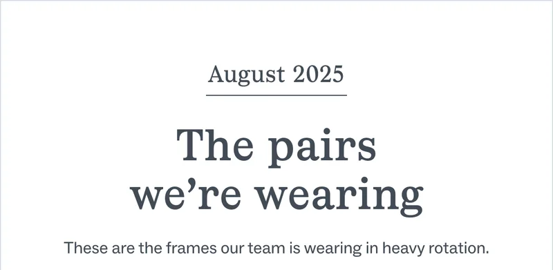 The Pairs We're Wearing