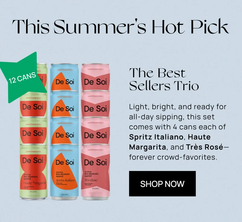 This Summer's Hot Pick | The Best Sellers Trio | Light, bright, and ready for all-day sipping, this set comes with 4 cans each of Spritz Italiano, Haute Margarita, and Très Rosé–forever crowd-favorites.