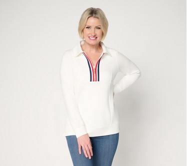 Belle by Kim Gravel ScubaLuxe Stitched to Be Square Half Zip