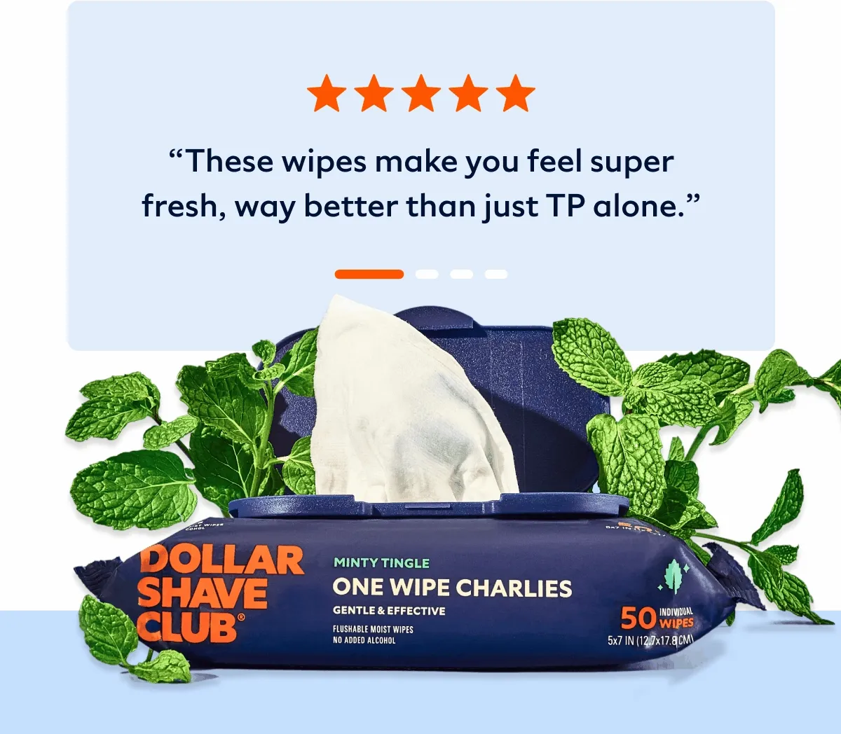 GIF of amazing reviews on One Wipe Charlies