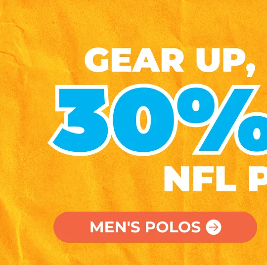30% OFF MEN'S NFL POLOS