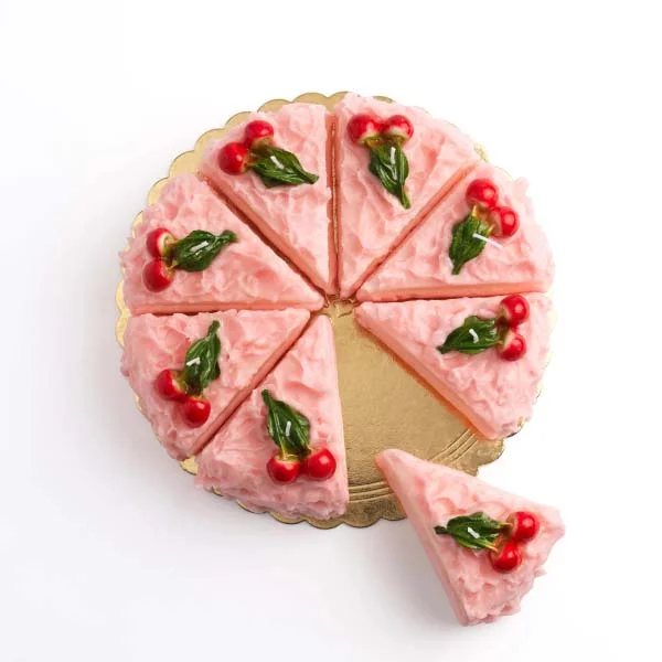 Cherry Cake Slice Candle