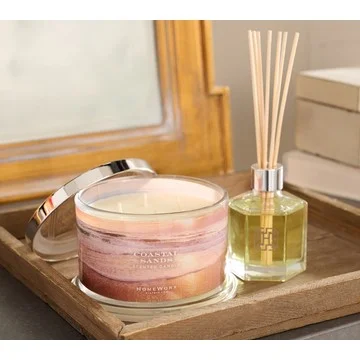 HomeWorx by Slatkin & Co. Coastal Sands 18-oz Candle & Diffuser Set