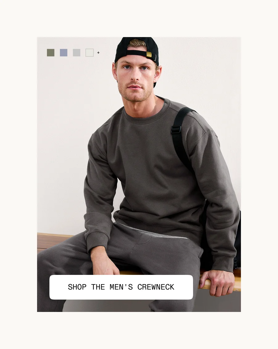 LuxeFleece Men's Crewneck Pullover in Black Ash