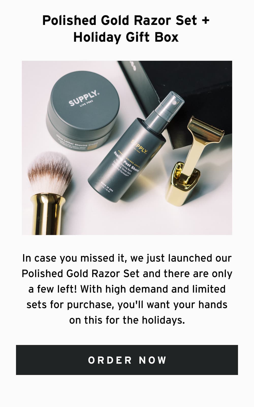 Polished Gold Razor Set + Holiday Gift Box