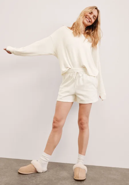 LuxeFleece Sweat Short in Fresh Snow