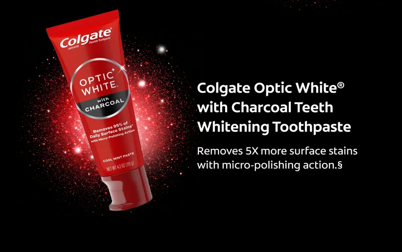 Colgate Optic White® with Charcoal Teeth Whitening Toothpaste