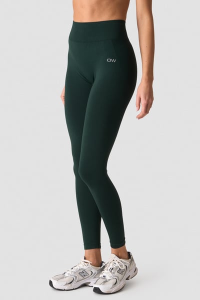 Image of Smooth Seamless Tights Wet Green