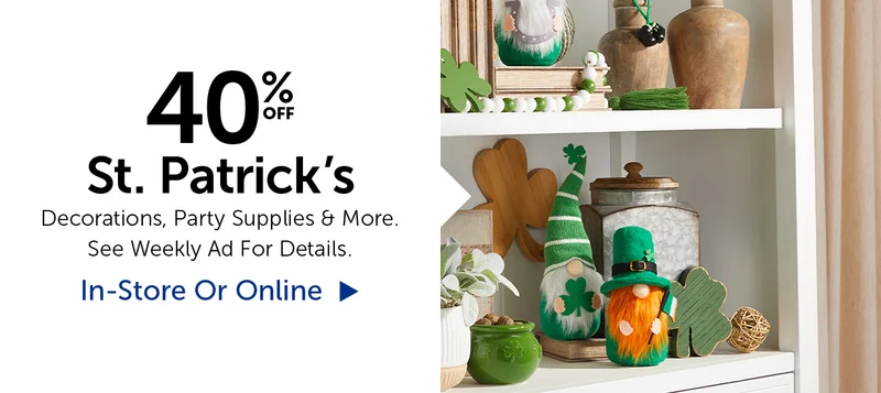 40% Off St. Patrick's Decorations, Party Supplies & More.