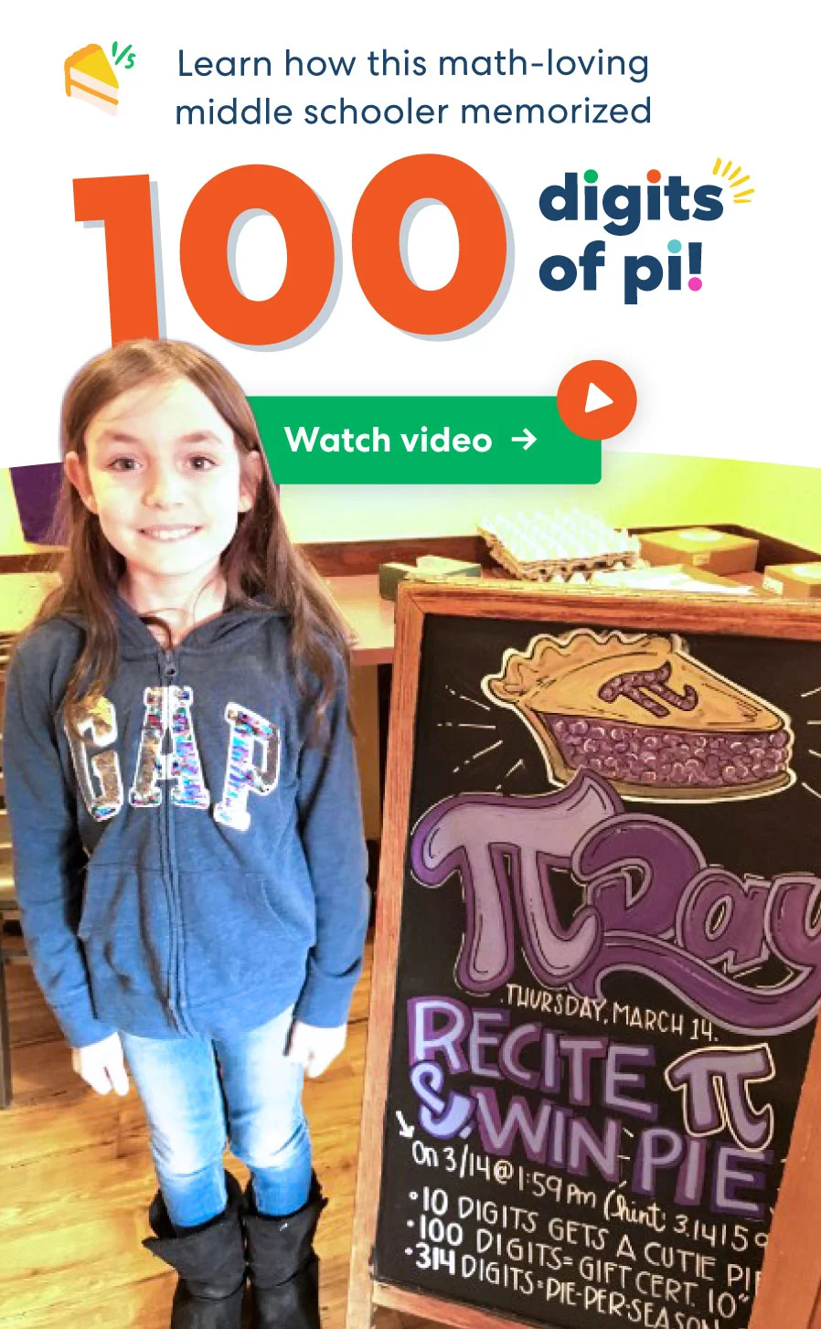 Learn how this math-loving middle schooler memorized 200 digits of pi! Learn how this math-loving middle schooler memorized 200 digits of pi!