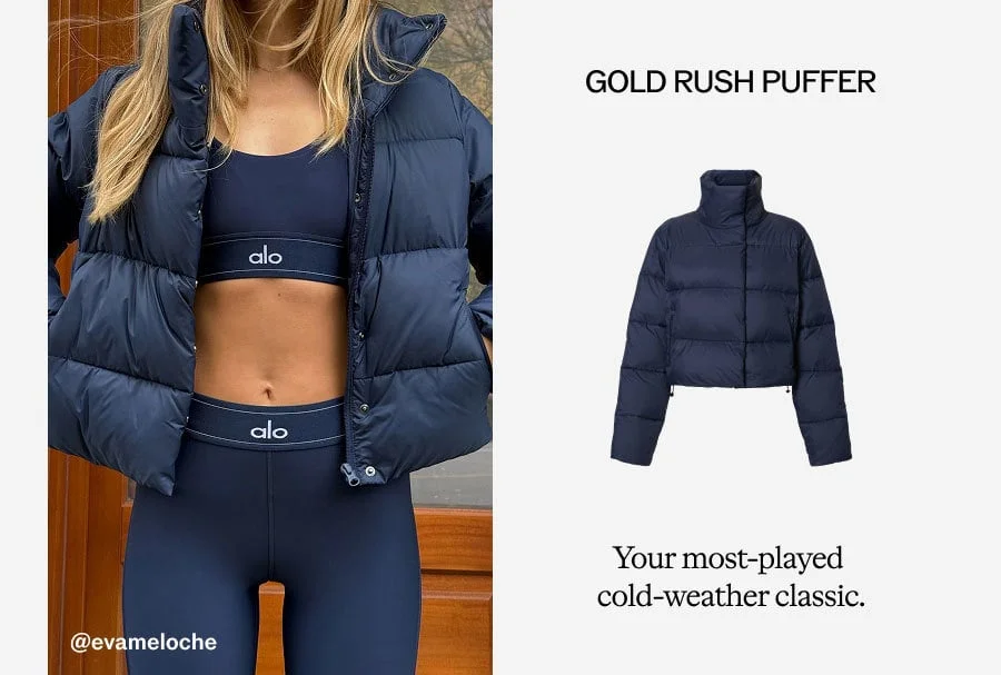 GOLD RUSH PUFFER. Your most-played cold-weather classic.