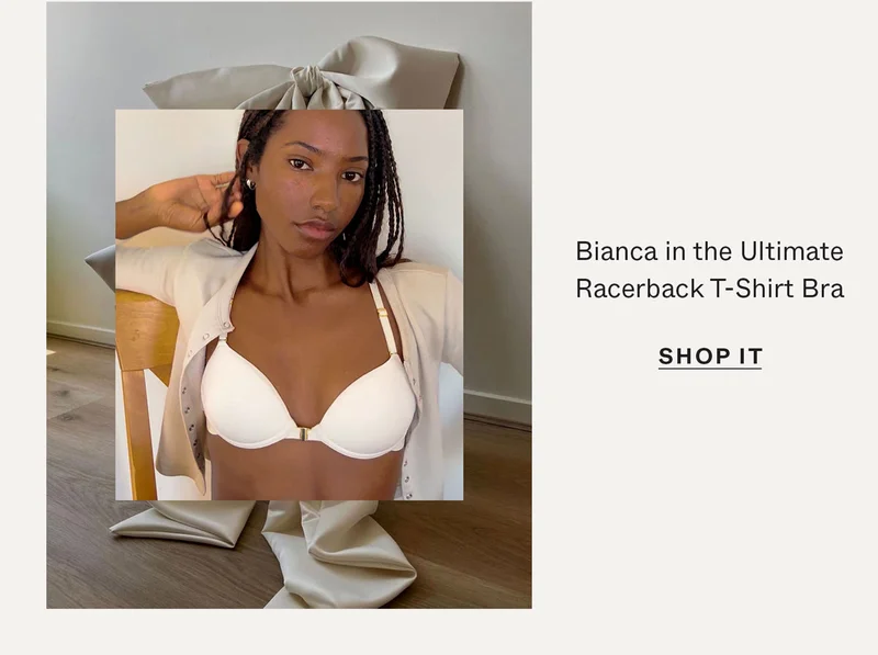 Bianca in the Ultimate Racerback T-Shirt Bra
