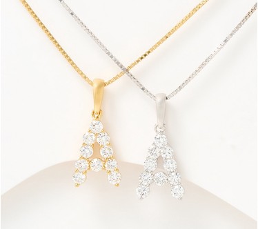 Fire Light Lab Grown Diamonds .4 Initial Necklace, Sterl