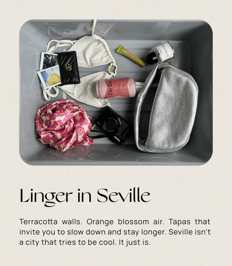 Linger in Seville | Terracotta walls. Orange blossom air. Tapas that invite you to slow down and stay longer. Seville isn’t a city that tries to be cool. It just is.