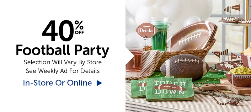 40% Off Football Party - Selection Will Vary By Store