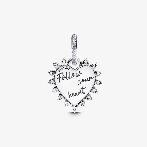 Spinnable Arrow Heart Dangle Charm