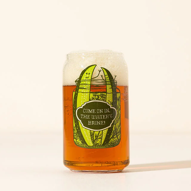 Come on in the Water's Brine Can-Shaped Glass