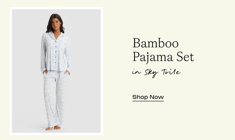 Bamboo Pajama Set in Sky Toile - Shop Now