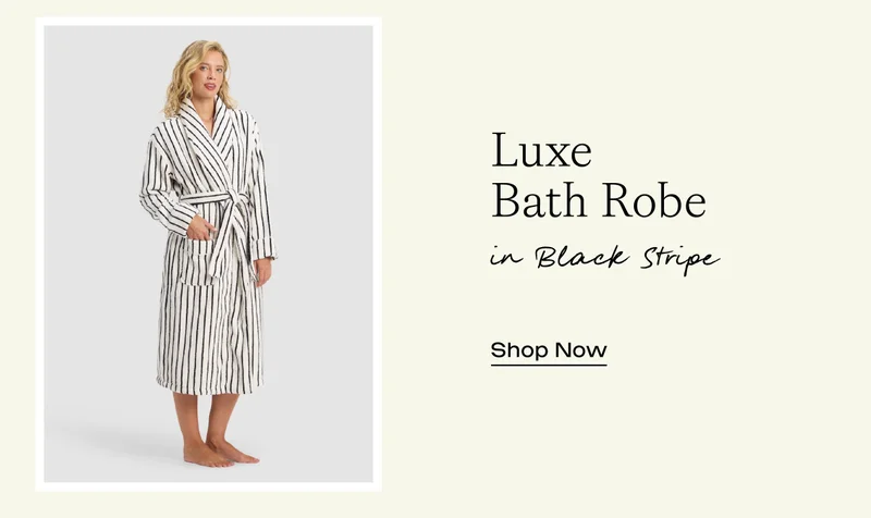 Luxe Bath Robe in Black Stripe - Shop Now
