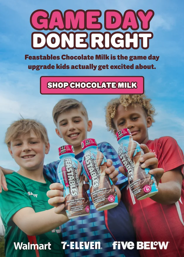 GAME DAY DONE RIGHT! Feastables Chocolate Milk is the game day upgrade kids actually get excited about. Shop chocolate milk online or in-stores at Walmart, 7-Eleven & Five Below.