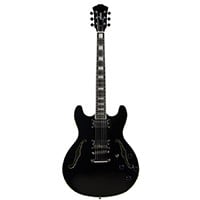 Indio&nbsp;Boardwalk Semi Hollow Body Electric Guitar With Gig Bag,&nbsp;Black