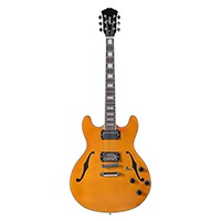 Indio Boardwalk Transparent Amber Semi Hollow Body Electric Guitar With Gig Bag
