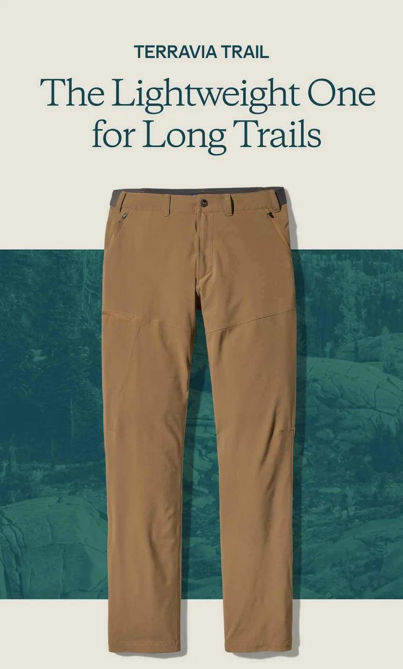 Terravia trail. The lightweight one for long trails. Built with 5 pockets for trail gear and snacks, 4.7-ounce fabric for airy protection, non-reinforced fabric for weight savings and breathability, and zippered cuffs that expand to fit over boots.