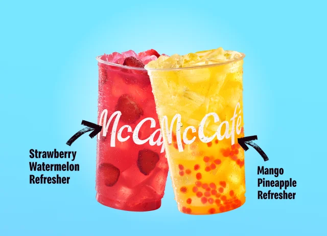 Strawberry Watermelon Refresher, Mango Pineapple Refresher