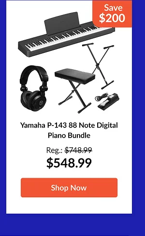 Yamaha P-143 88 Note Digital Piano Bundle