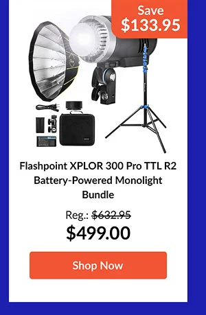 Flashpoint XPLOR 300 Pro TTL R2 Battery-Powered Monolight Bundle