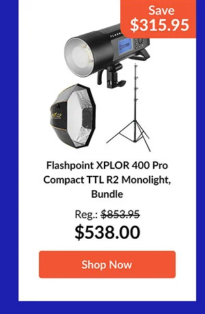 Flashpoint XPLOR 400 Pro Compact TTL R2 Monolight, Bundle