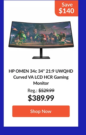 HP OMEN 34c 34inches 21:9 UWQHD Curved VA LCD HCR Gaming Monitor