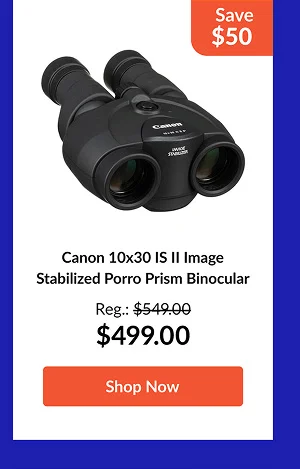 Canon 10x30 IS II Image Stabilized Porro Prism Binocular