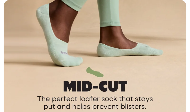 MID-CUT | The perfect loafer sock that stays put and helps prevent blisters.